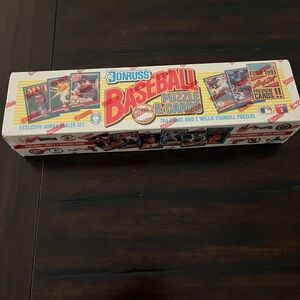 1991 DonRuss Baseball Puzzle & Cards Box - White, Red, Yellow